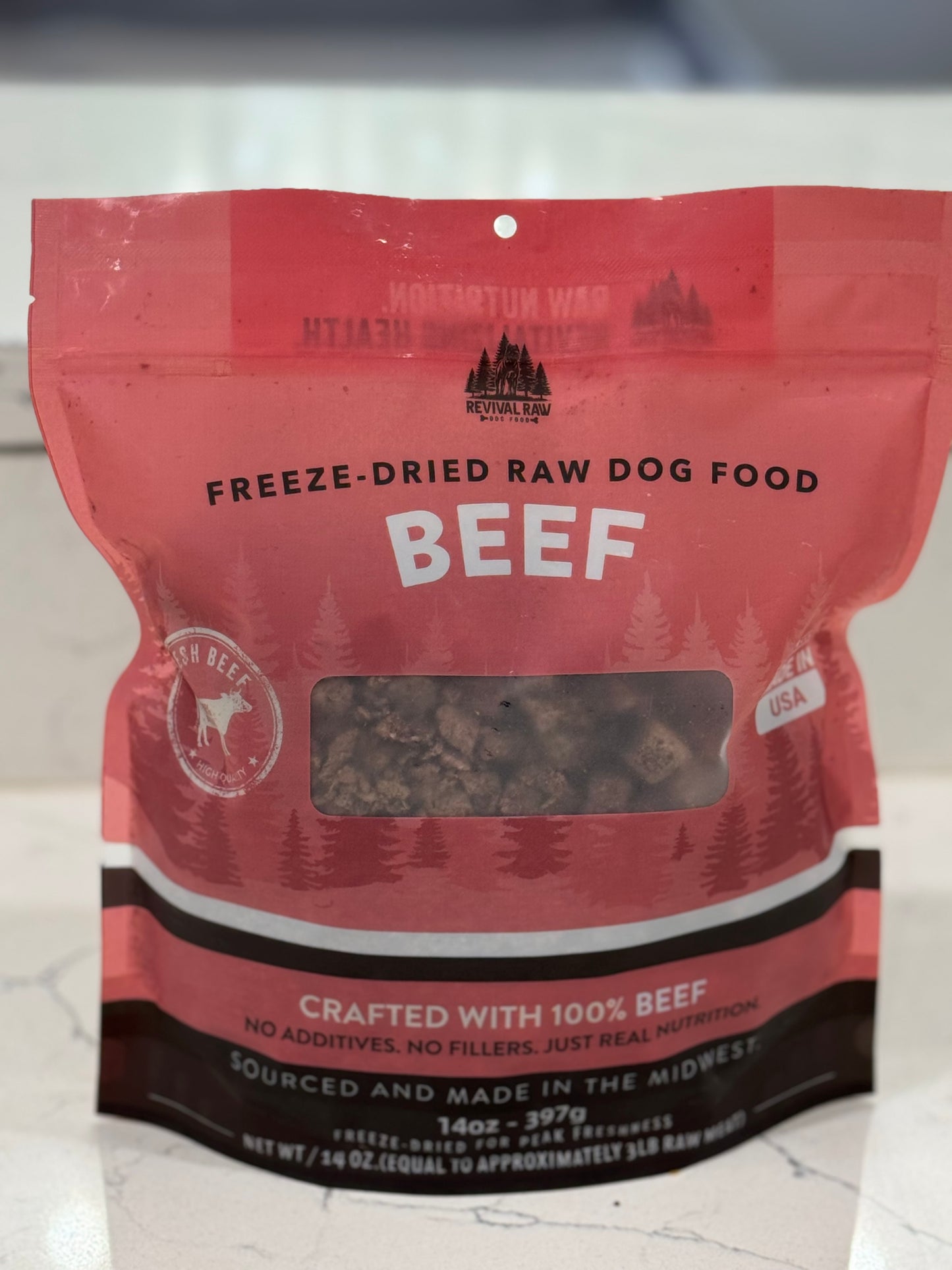 Freeze Dried Raw Beef Dog Food - 14oz